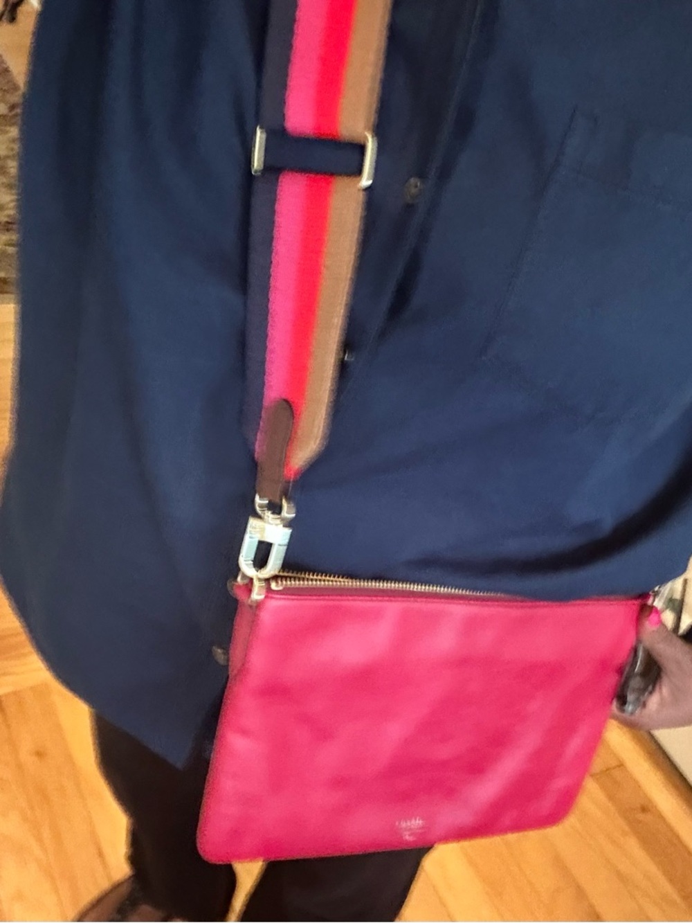 Fossil Sydney Top Zip Leather Crossbody in Orchid - Picture 8 of 10